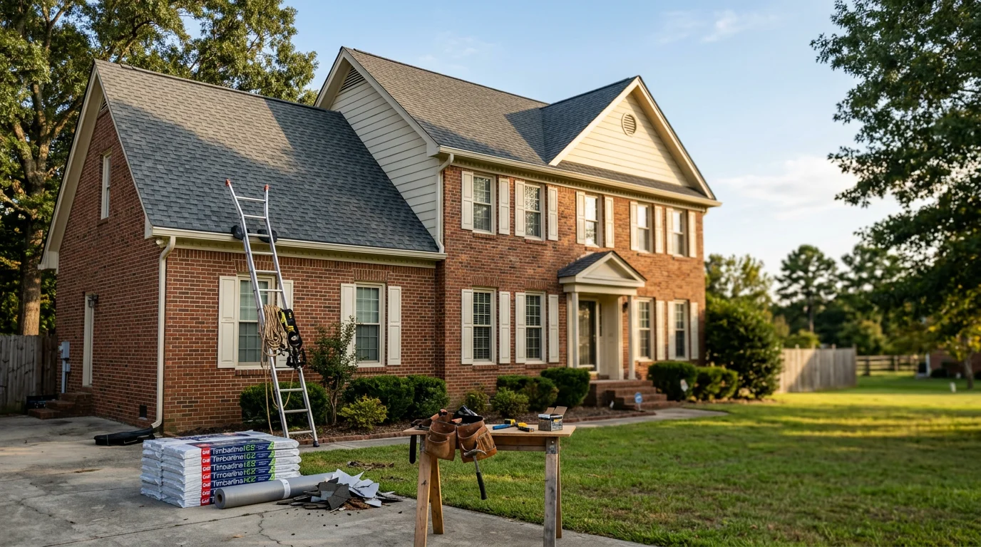 General construction work on a residential home improvement project in Fayetteville